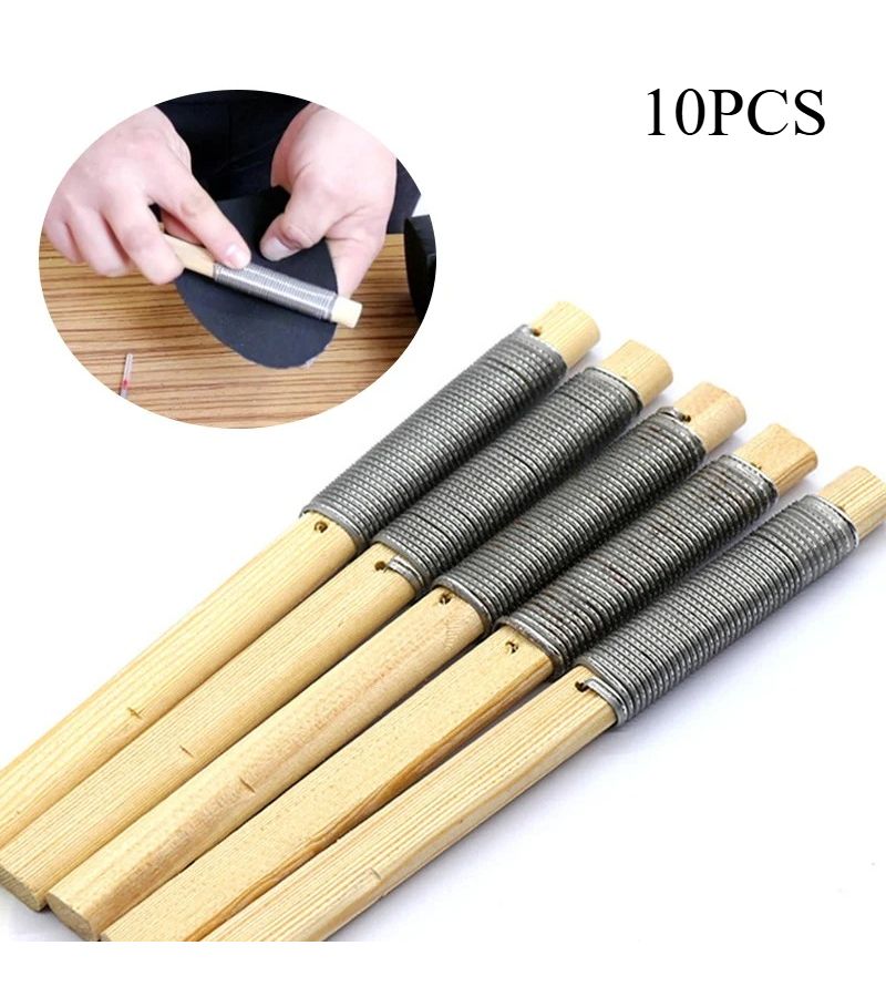 10pcs Woodworking File Set With Wooden Handle For Shaping Smoothing Carving And Polishing - Image 1