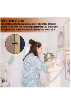 Excefore 200 Pieces Metal Picture Frames Turn Button Fasteners With 200 Pieces Screws Photo Frame Hanging Hangers For Photos Picture And Drawing Crafts Posters Black Pictures Frame Hardware Backing Clip  - Image 4