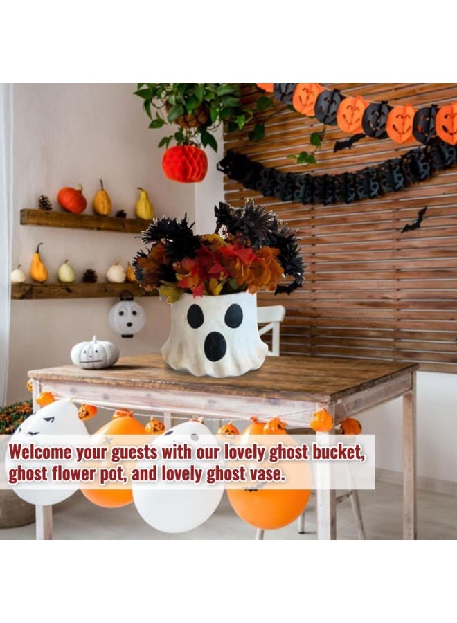Ghost Bucket Vase, Cutest Ghost Bucket,Ghost Bucket Halloween, Ghost Planter Pot, Ghost Candy Bowl, Ghost Bucket for Halloweendecor(BIG) - Image 5