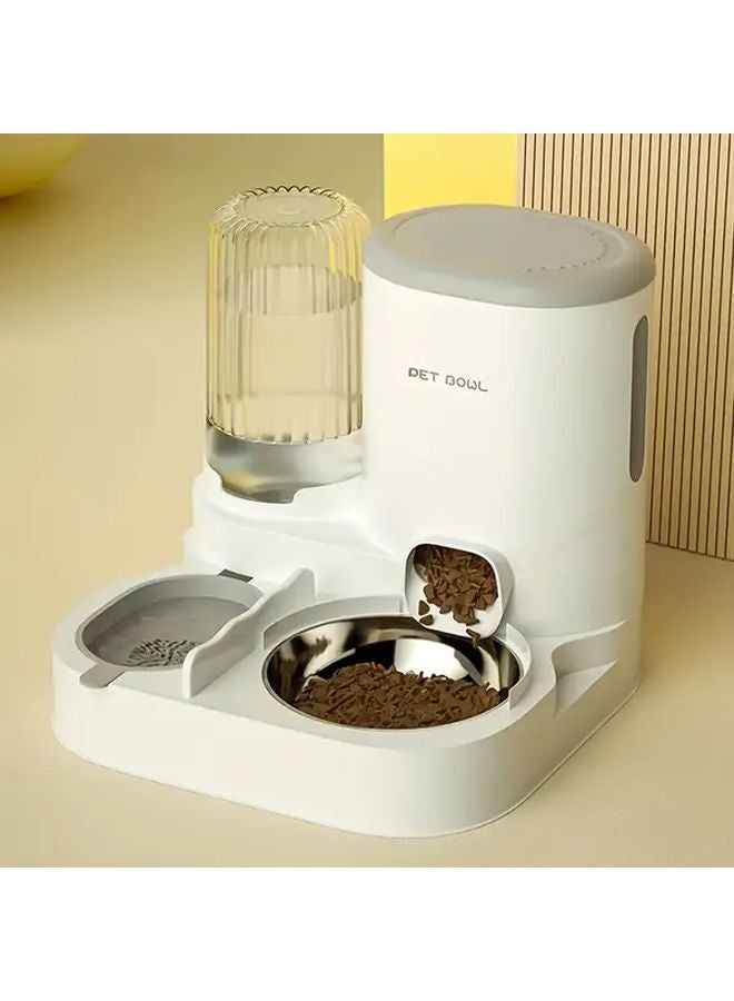 نافورة مياه قطط أوتوماتيكية خضراء وطقم موزع الطعام مع وعاء من الفولاذ المقاوم للصدأ قابل للغسيل مغذي حيوانات أليفة 2 في 1 - Image 2