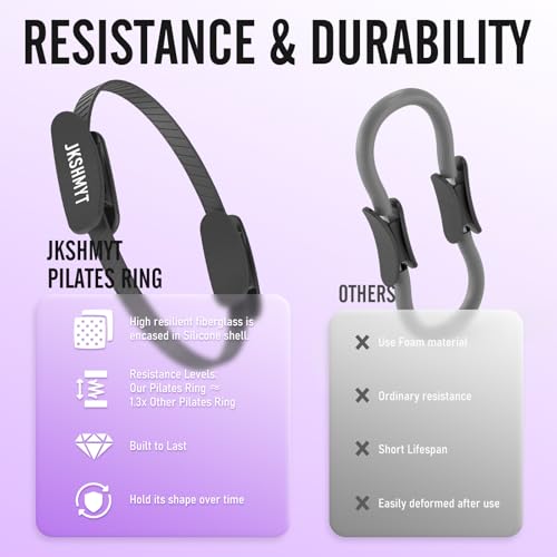 JKSHMYT Pilates Ring Kit for Women, Pilates Equipment – 14.5" Home Magic Circle Workout with Pilates Ball, Resistance Bands, Better me Pilates Essentials Starter Set for Beginners Toning Shape Full Body - Image 5