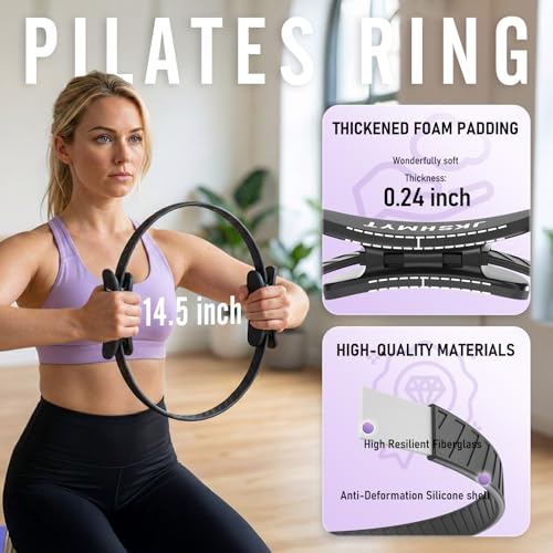 JKSHMYT Pilates Ring Kit for Women, Pilates Equipment – 14.5" Home Magic Circle Workout with Pilates Ball, Resistance Bands, Better me Pilates Essentials Starter Set for Beginners Toning Shape Full Body - Image 2