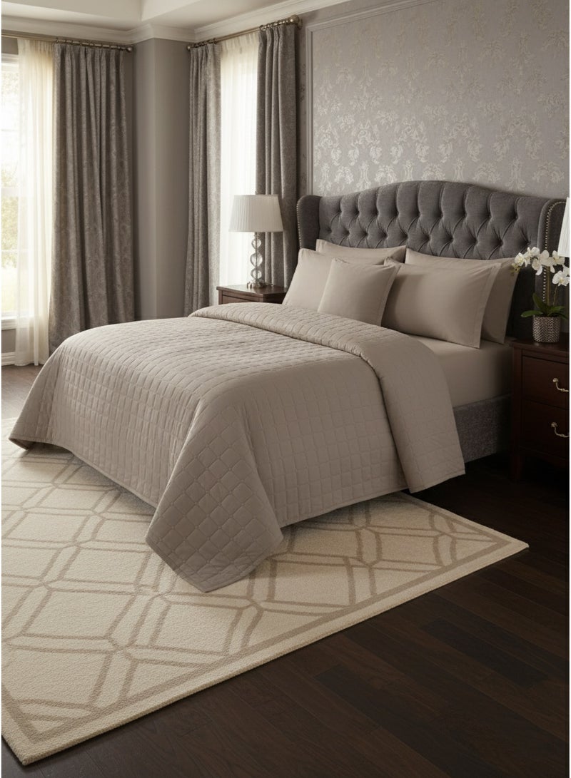 روشن طقم مفرش سرير نفر ونص 4 قطع – لحاف 170×230 سم مع شرشف سرير 120×200+30 سم بتصميم أنيق يمنح غرفتك لمسة فاخرة - Image 1