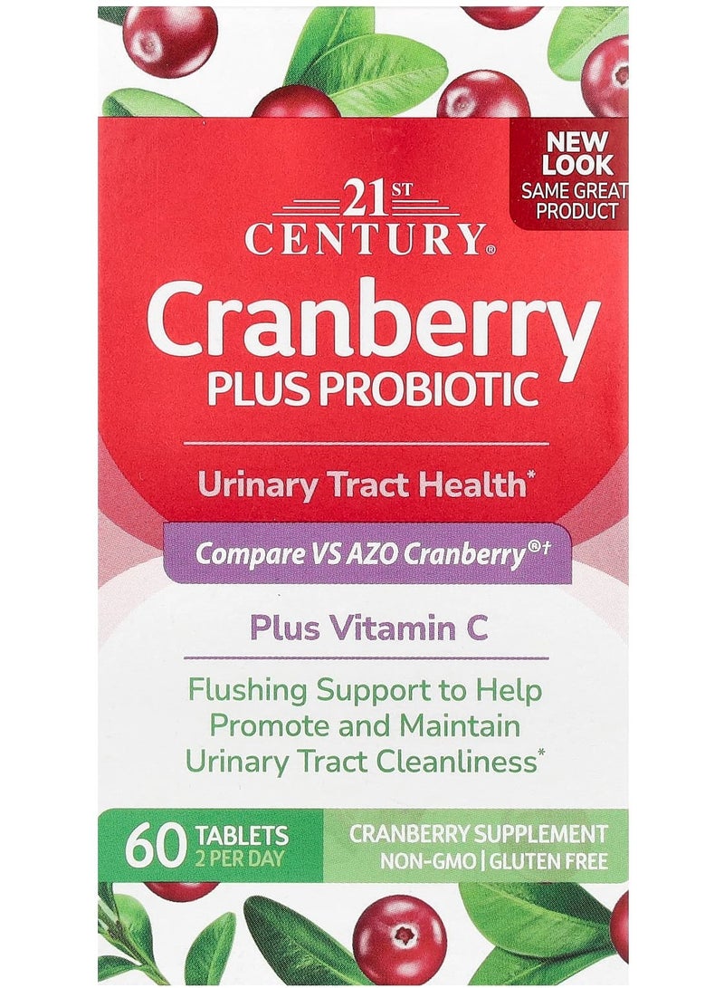 21st Century التوت البري بالإضافة إلى البروبيوتيك، 60 قرصًا - Image 1