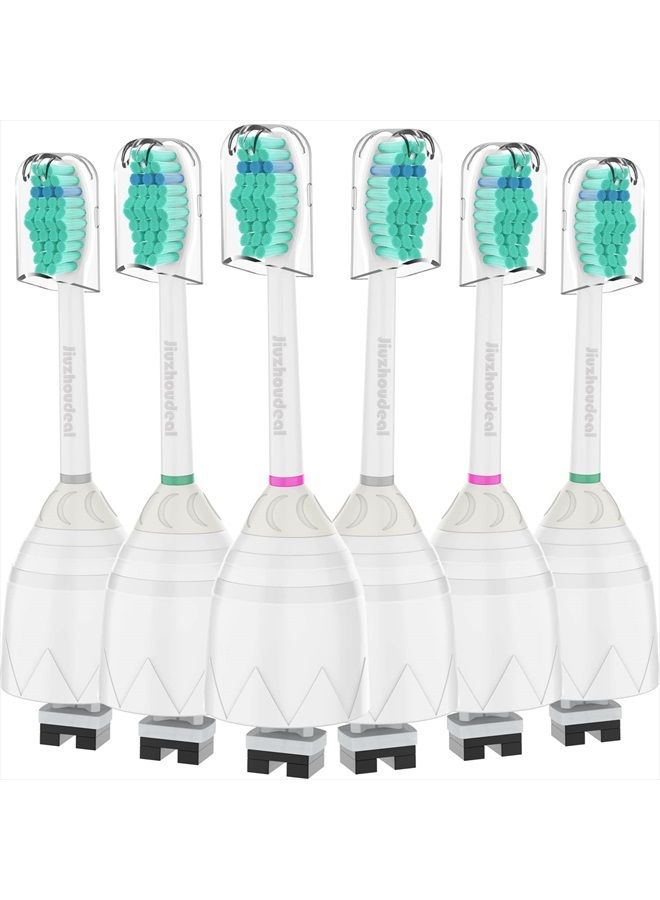 Jiuzhoudeal Toothbrush Replacement Heads for Philips Sonicare E-Series, Essence, Elite, Advance, CleanCare Screw-on Electric Toothbrush Heads HX7022/66, 6 Pack - Image 1