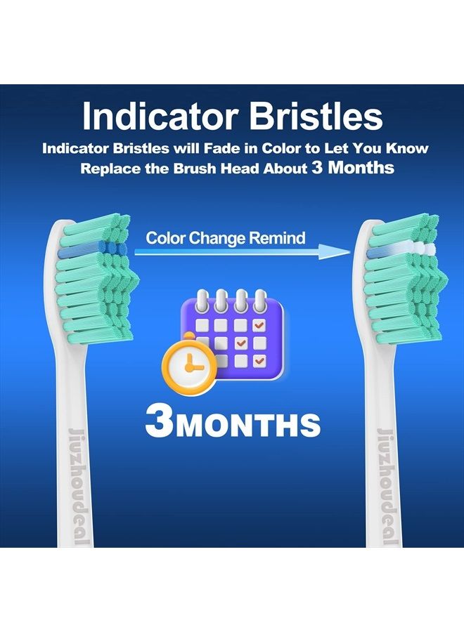 Jiuzhoudeal Toothbrush Replacement Heads for Philips Sonicare E-Series, Essence, Elite, Advance, CleanCare Screw-on Electric Toothbrush Heads HX7022/66, 6 Pack - Image 5