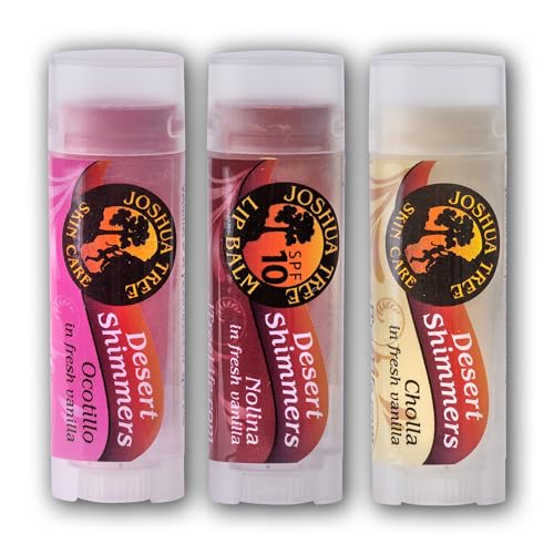 Joshua Tree Organic Lip Balm - Desert Shimmer Trio Gift Set (Cholla, Ocotillo and Nolina) - Image 2