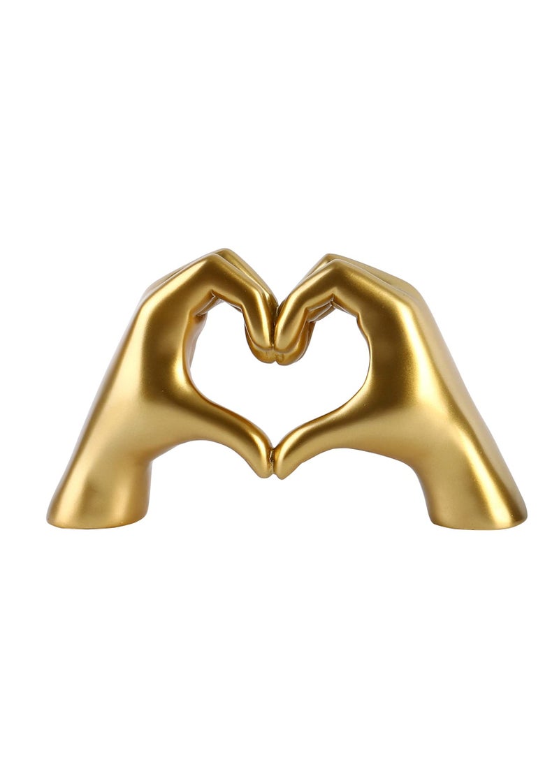 KASTWAVE Golden Gesture Decoration, Love Finger Statue Modern, Modern Art Sculpture Personalized Finger Home Decoration, Creative Wedding Home Desktop Decoration - Image 1