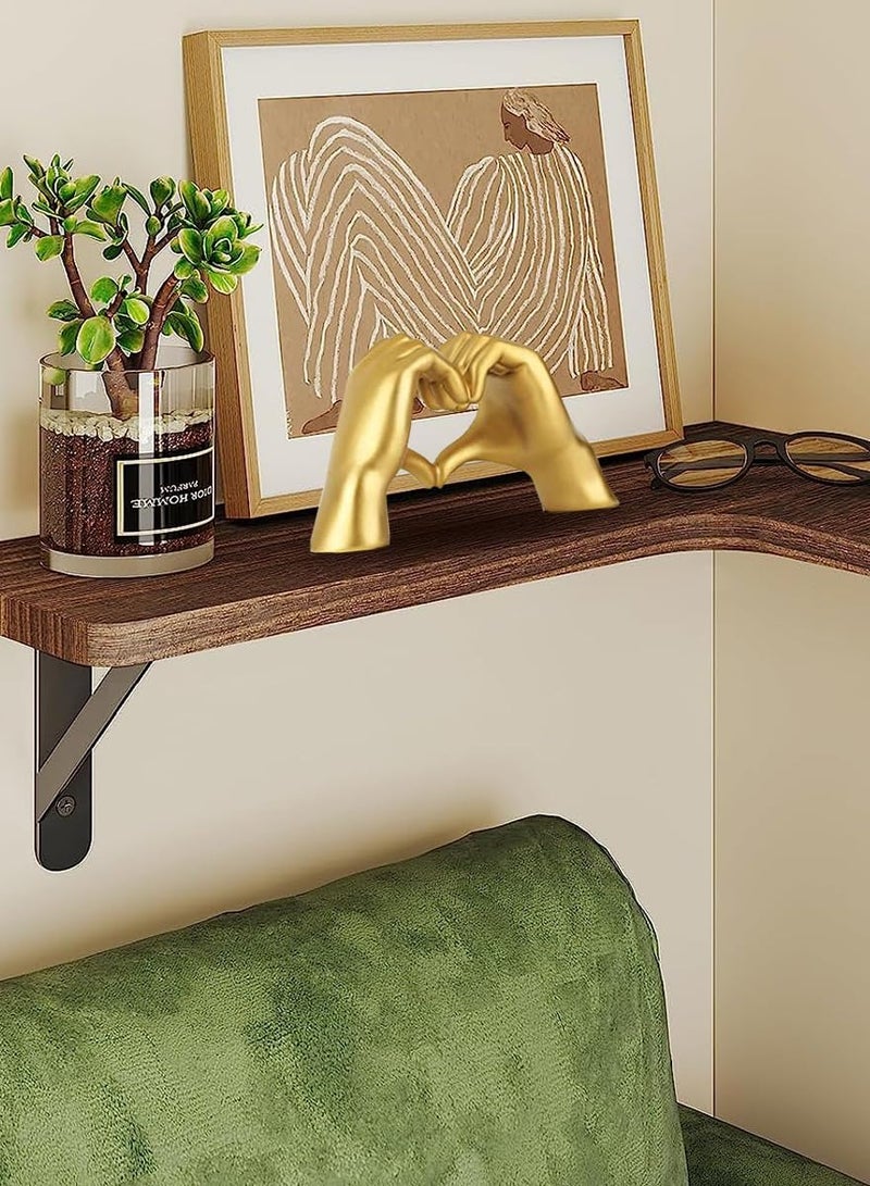 KASTWAVE Golden Gesture Decoration, Love Finger Statue Modern, Modern Art Sculpture Personalized Finger Home Decoration, Creative Wedding Home Desktop Decoration - Image 4