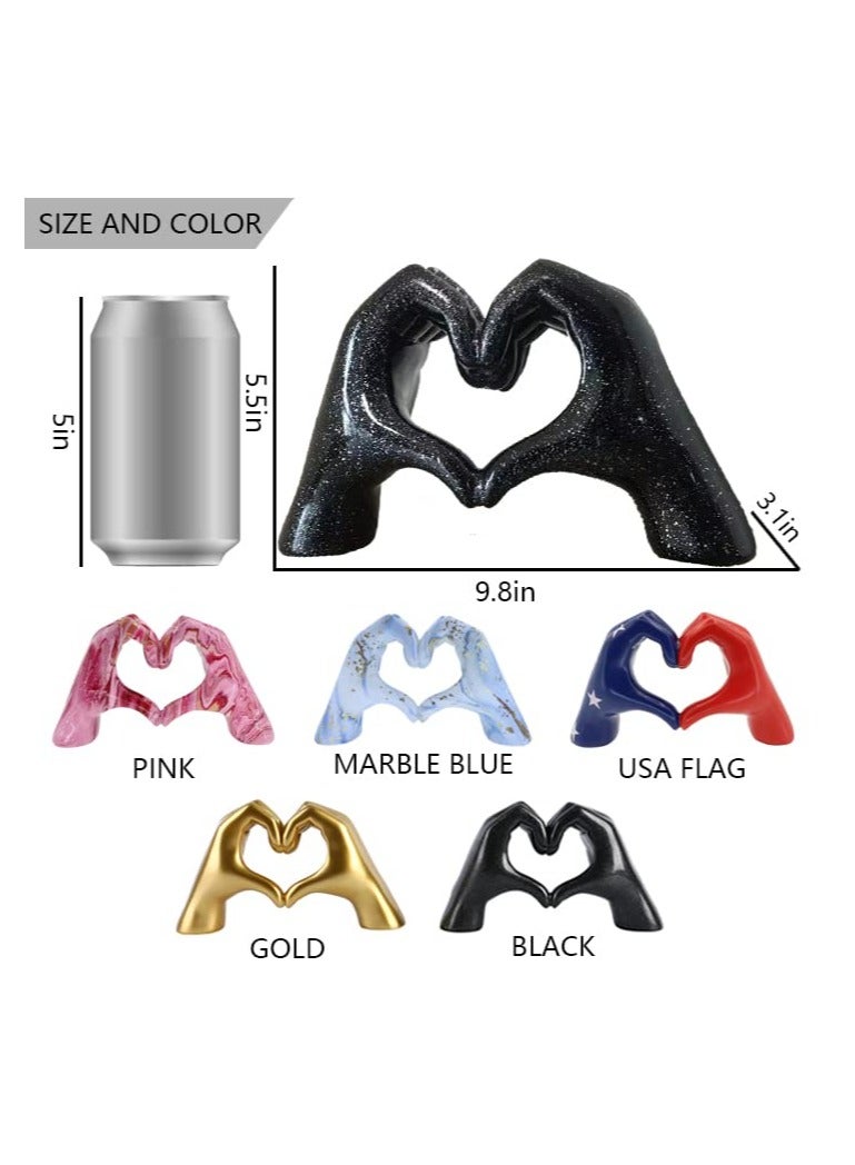 KASTWAVE Golden Gesture Decoration, Love Finger Statue Modern, Modern Art Sculpture Personalized Finger Home Decoration, Creative Wedding Home Desktop Decoration - Image 2