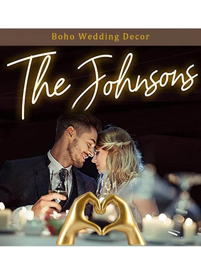 KASTWAVE Golden Gesture Decoration, Love Finger Statue Modern, Modern Art Sculpture Personalized Finger Home Decoration, Creative Wedding Home Desktop Decoration - Image 3