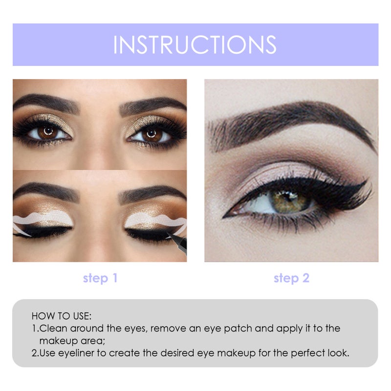 Eyeliner Template Card 6Pcs x 4 Pairs Non-woven Soft Comfortable Eyeliner Eyeshadow Stencil - Ultra Thin Skin-safe Eyeliner Guide Template for All Eye Shapes, Beginners and Daily Makeup - Image 2