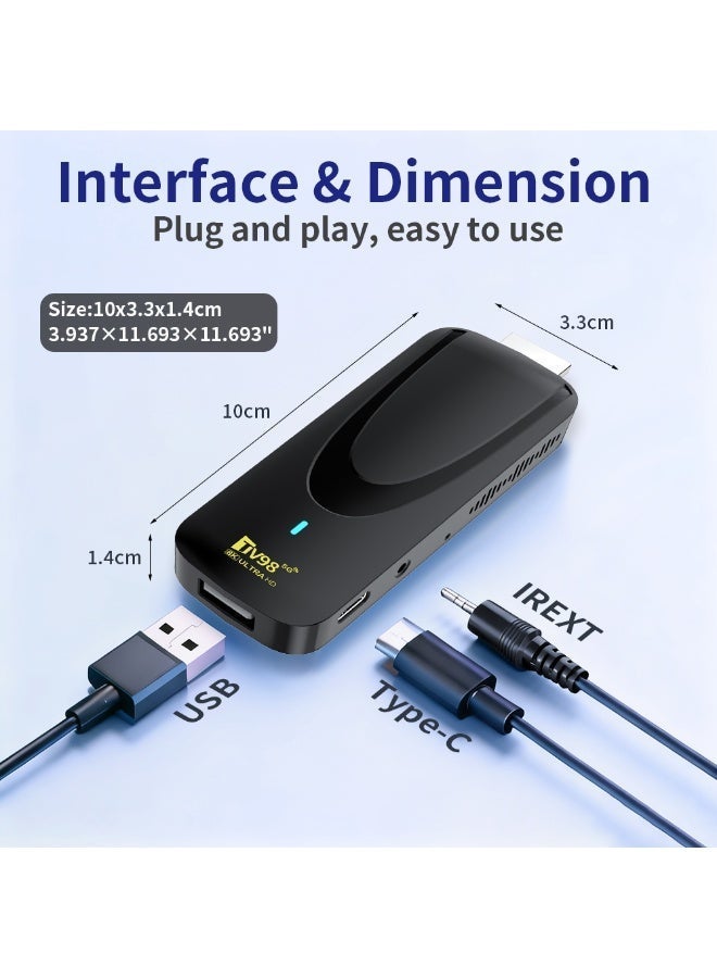 TV98 8K Ultra HD TV Box TV Stick Android 14.0 work with Projector TVs & Mobile Phones,Set Top Box - Image 5