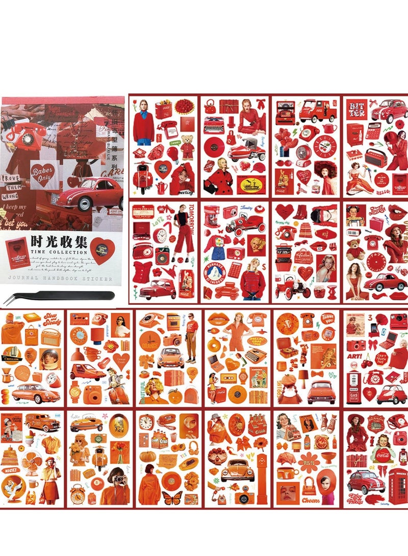 Excefore Sticker Book for Adults, Journal Stickers Set, Bullet Journal Stickers, 20 Sheets/325pcs Vintage Scrapbook Stickers, Aesthetic Washi Stickers for Journaling, DIY Crafts - Image 1