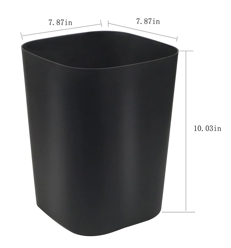 Besli 2 Gallon Small Trash Can Garbage Can Wastebasket for Bathroom Bedroom Kitchen Office (Black, 1 Pack) - Image 2
