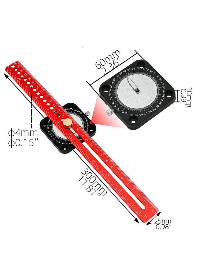 Generic - Woodworking Compass Scriber Parallel/Vertical Scribing Tool Aluminum Alloy Circle Drawing Ruler Marking Gauge for Carpenter - Image 1
