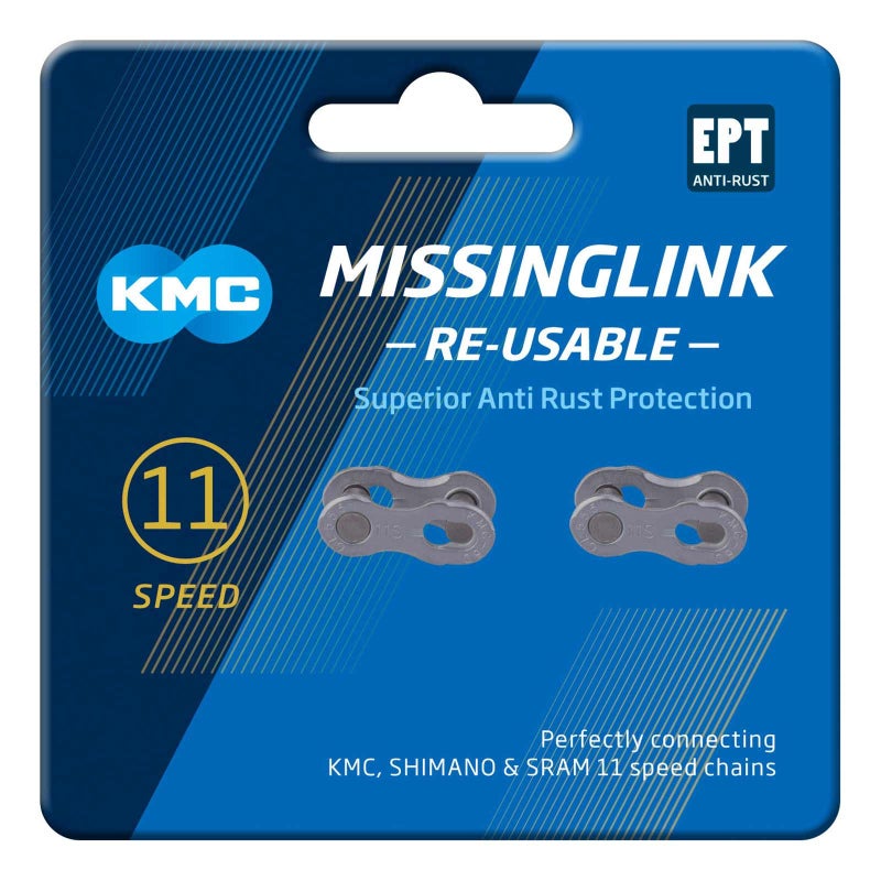 KMC 11 Speed EPT Re-Usable MissingLink, Dark Silver, 2 Pairs - Image 5