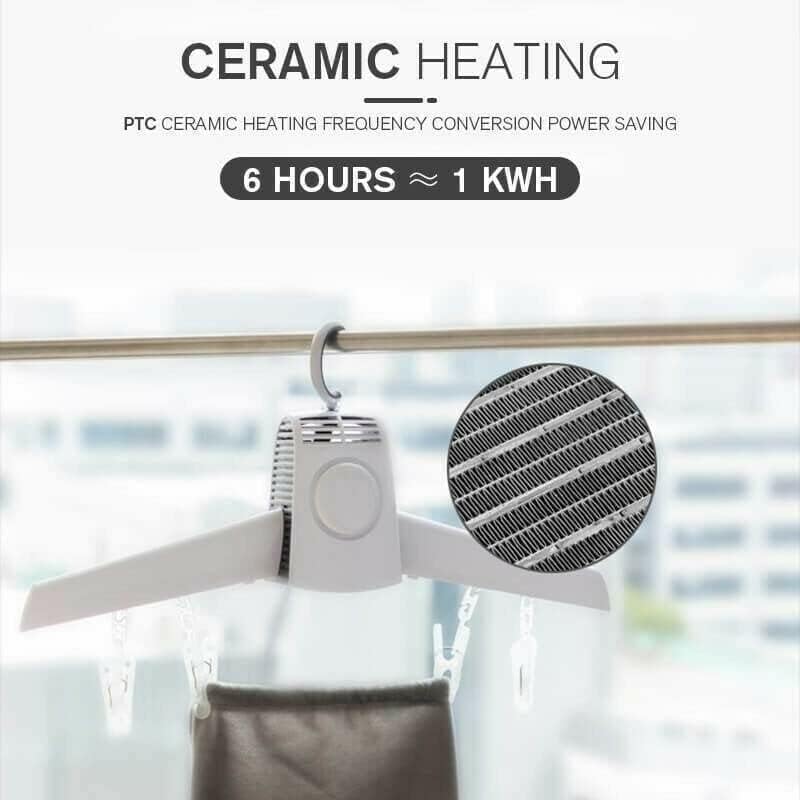 comfrt Portable Clothes Dryer, Electric Clothes and Shoe Dryer Hanger, Foldable Clothes Dryer with Cold/Hot Drying and Timer Dryer for Home Travel Business Trip - Image 4