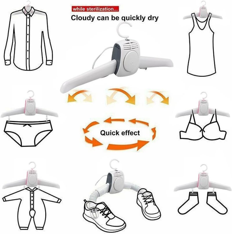 comfrt Portable Clothes Dryer, Electric Clothes and Shoe Dryer Hanger, Foldable Clothes Dryer with Cold/Hot Drying and Timer Dryer for Home Travel Business Trip - Image 5