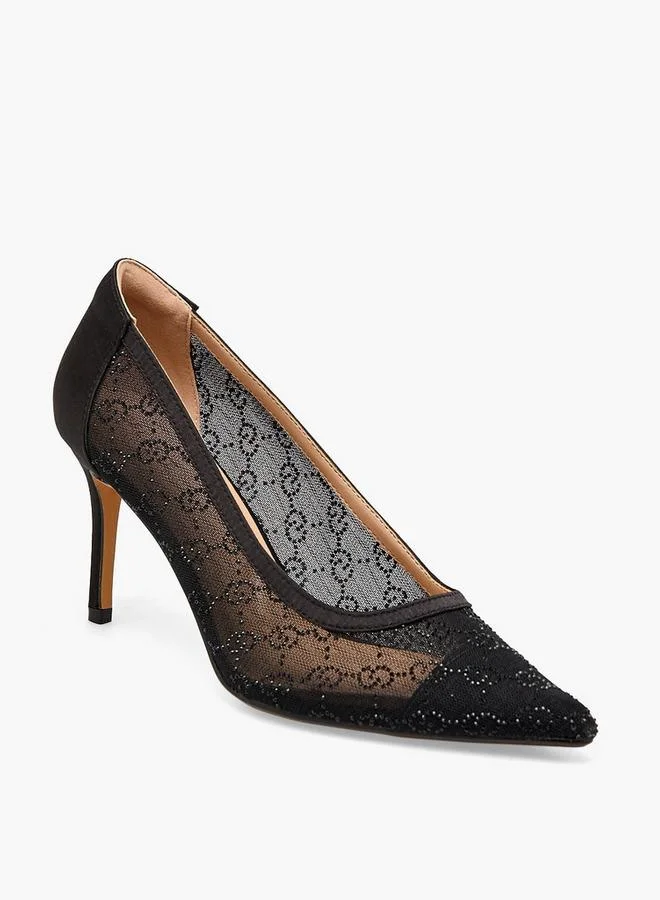 سيليست Women Diamante Mesh Stiletto Heel Pumps