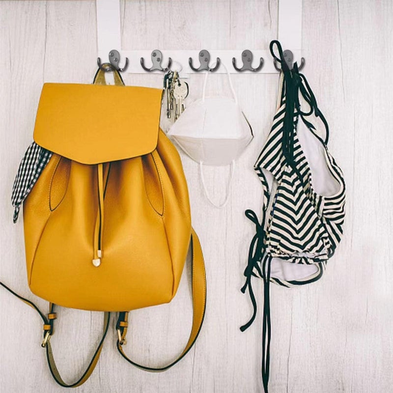 ZAYBOD 12 PCS Heavy Duty Coat Hooks - Wall Mounted Hooks for Coats, Backpacks, Robes & Hats - Includes 24 Screws - Image 5
