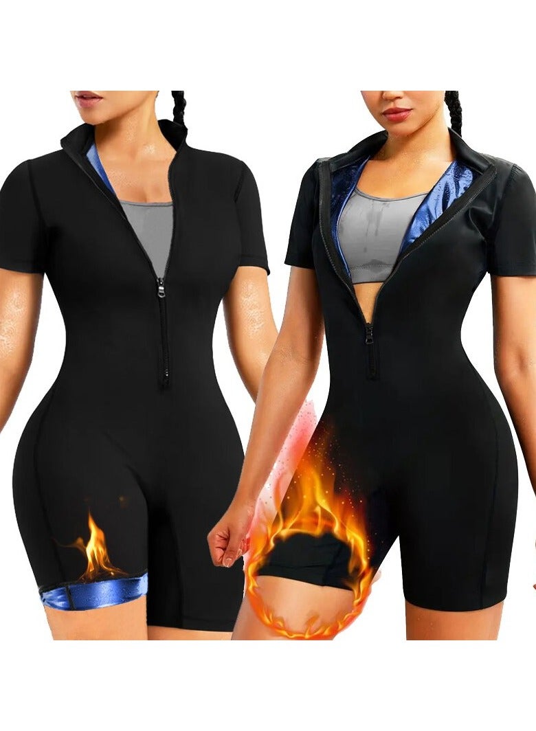 PYC Women Sauna Suit Sweat Shirt Slimming Vest Hot Top Jumpsuit Shapewear - Image 1