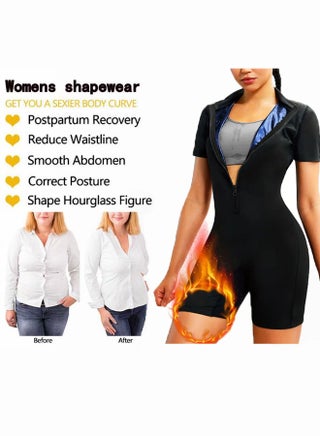 Women Sauna Suit Sweat Shirt Slimming Vest Hot Top Jumpsuit Shapewear - view 3