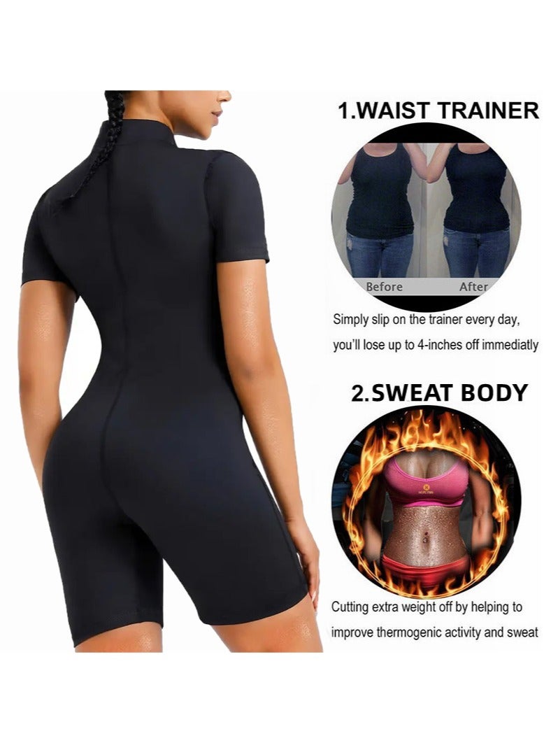 PYC Women Sauna Suit Sweat Shirt Slimming Vest Hot Top Jumpsuit Shapewear - Image 4
