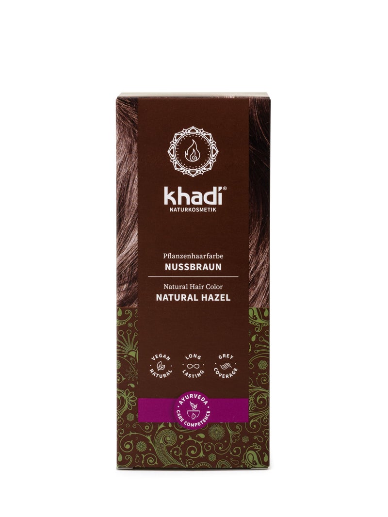 khadi NATURAL HAZEL Natural Hair Color - Hair Color for shiny to rich chocolate brown - plant hair color - 100% herbal & natural - 3.5 oz - Image 1