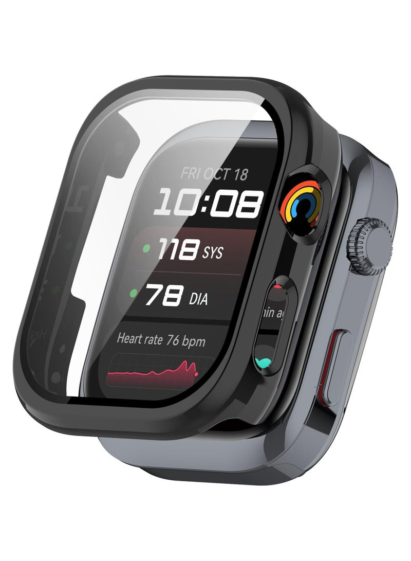 Case with Screen Protector for Huawei Watch D2 Ultra Slim Hard PC Full Coverage Proctective Case Lightweight Shockproof Anti-Scratch Bumper Cover with Tempered Glass (Black) - Image 1