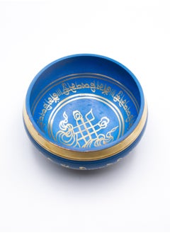 Alpine Crystals UAE Authentic Himalayan Singing Bowl Single Set Vibrant Blue Design Handcrafted in Nepal (385 grams) Includes Traditional Wooden Striker  - Image 2