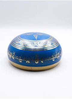Alpine Crystals UAE Authentic Himalayan Singing Bowl Single Set Vibrant Blue Design Handcrafted in Nepal (385 grams) Includes Traditional Wooden Striker  - Image 3