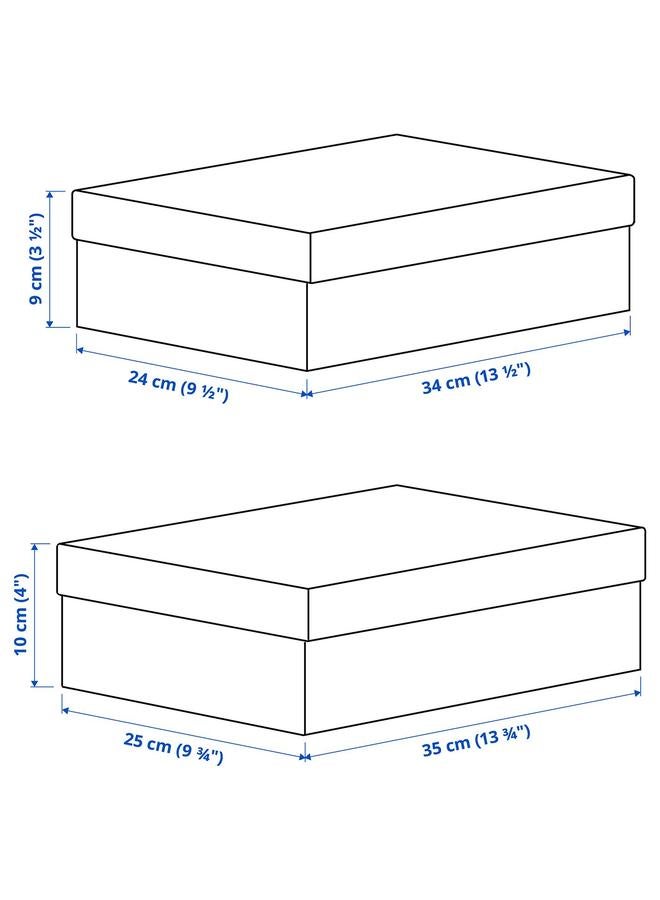 erorex Storage Box With Lid, Set Of 2, Black/White - Image 5