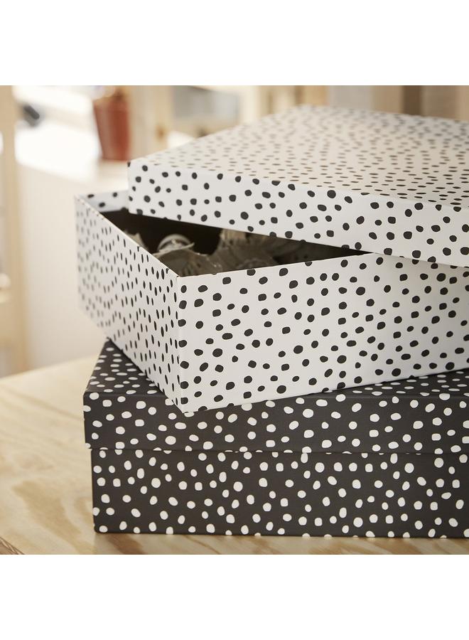 erorex Storage Box With Lid, Set Of 2, Black/White - Image 3