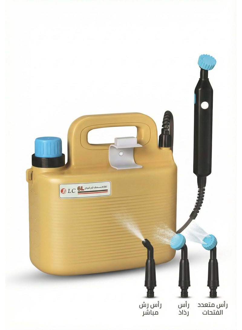 LC Portable bidet and shower pump for trips, travel, and car use, with 3 nozzles, 6-liter capacity - Image 1