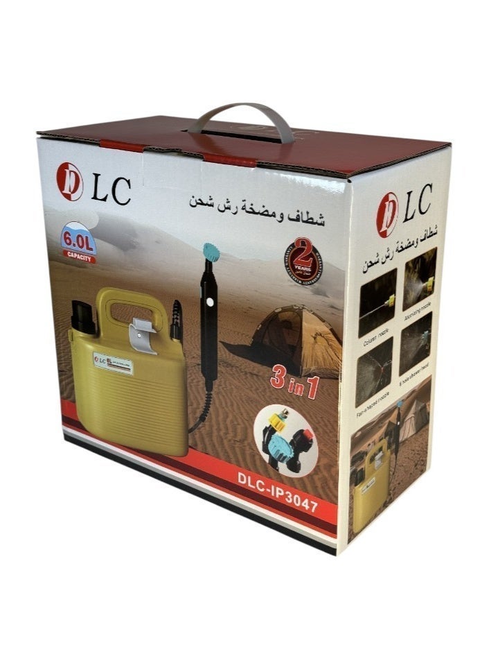 LC Portable bidet and shower pump for trips, travel, and car use, with 3 nozzles, 6-liter capacity - Image 4