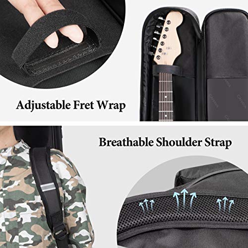 CAHAYA Electric Guitar Case Padded - Gig Bag Soft Backpack with Large Pocket 0.5in Thick Padding with Reflective Bands Adjustable Straps - Image 4