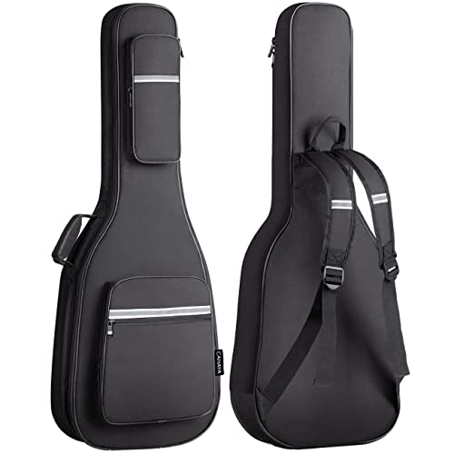CAHAYA Electric Guitar Case Padded - Gig Bag Soft Backpack with Large Pocket 0.5in Thick Padding with Reflective Bands Adjustable Straps - Image 1