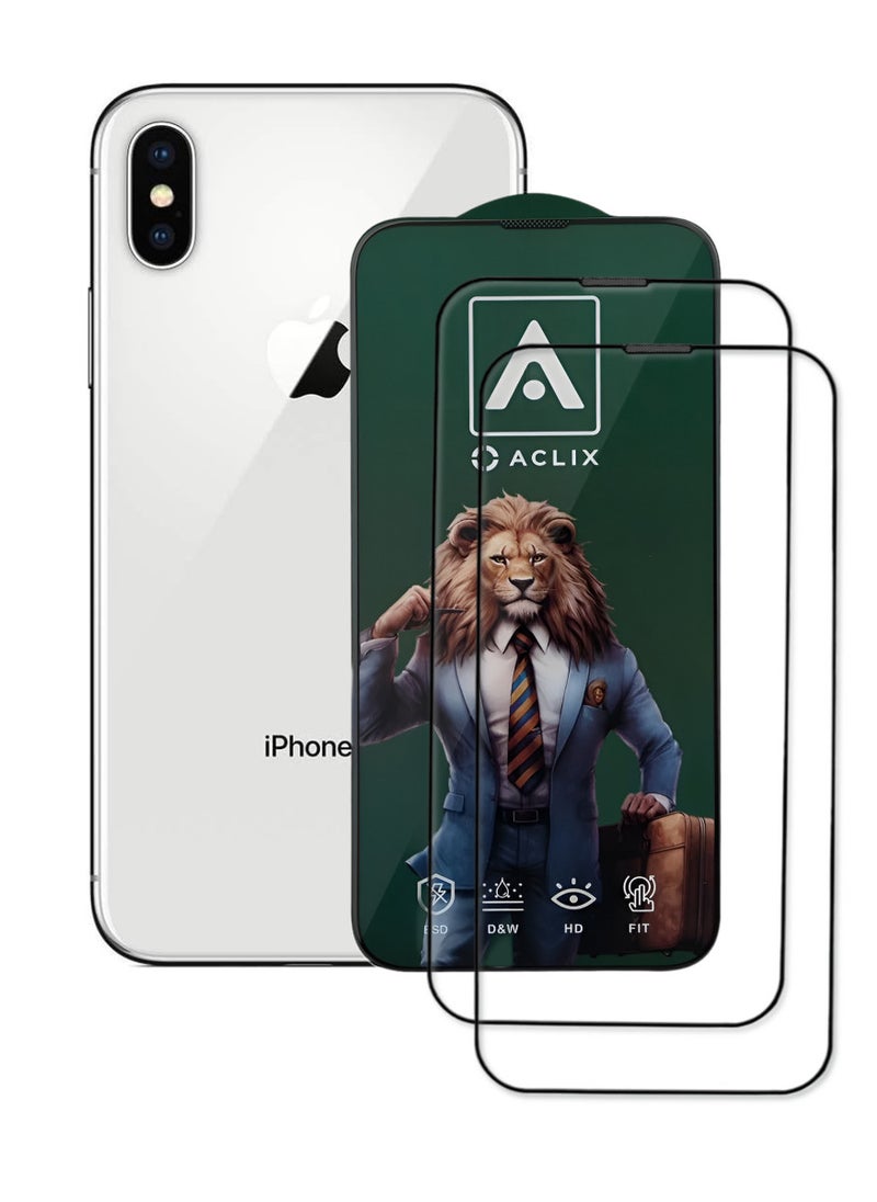 ACLIX 2 Pieces Antistatic ESD Dustproof Premium Quality High Definition Tempered Glass Screen Protector Designed For  iPhone 10 - Image 1