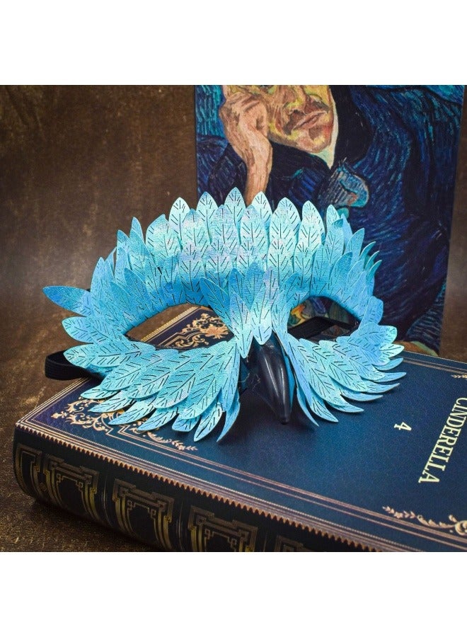 general Exquisite beak mask masquerade party Carnival Half Face owl Feather Mask - Image 2