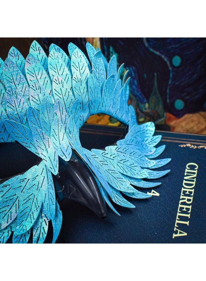 general Exquisite beak mask masquerade party Carnival Half Face owl Feather Mask - Image 3