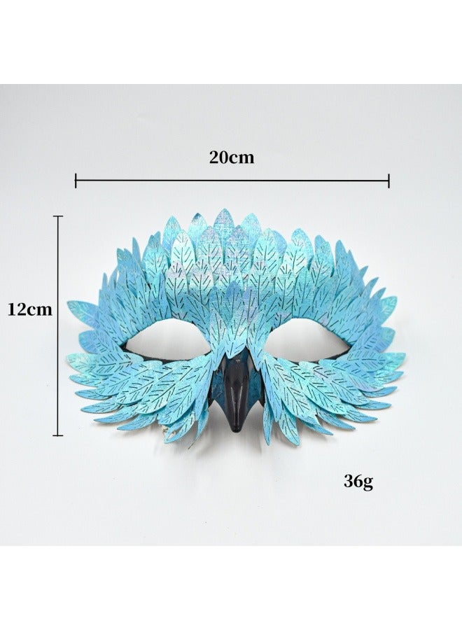 general Exquisite beak mask masquerade party Carnival Half Face owl Feather Mask - Image 4