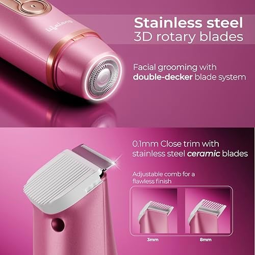 Lifelong 6in1 Sensitive Bikini Trimmer for Woman |Full Body, Underarms, Private Parts & Facial Hair Removal Machine |Electric Shaver & Intimate Hair Remover Trimmer for Women|1Hr Runtime & Waterproof - Image 2