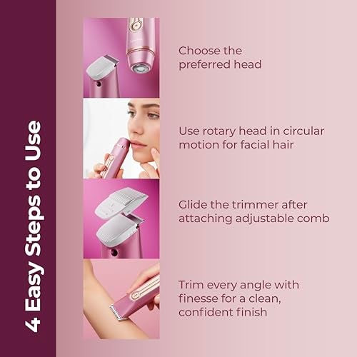 Lifelong 6in1 Sensitive Bikini Trimmer for Woman |Full Body, Underarms, Private Parts & Facial Hair Removal Machine |Electric Shaver & Intimate Hair Remover Trimmer for Women|1Hr Runtime & Waterproof - Image 3