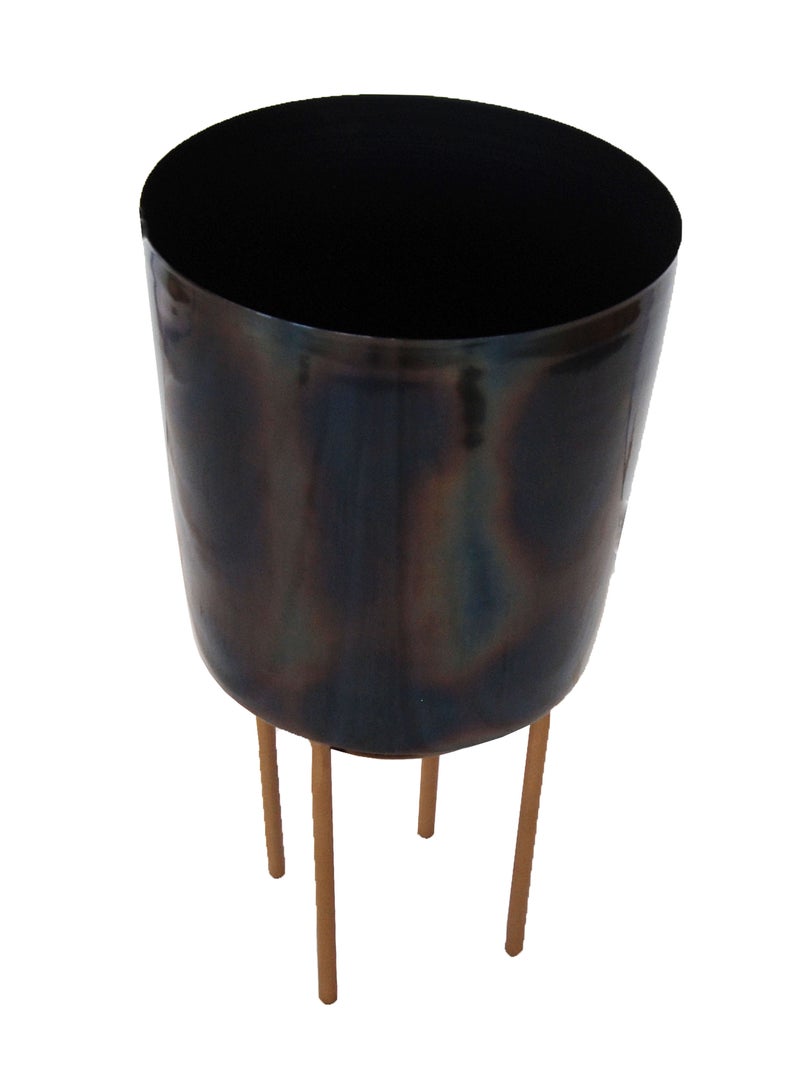 Rainbow Color Finish Metal Pot With Golden Color Stand - Image 2