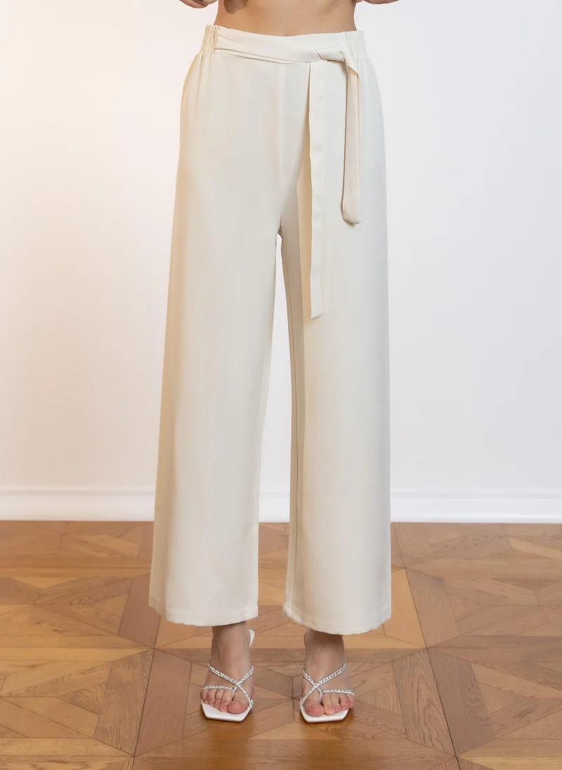 شايبس WIDE LEG TROUSERS WITH BOW TIE