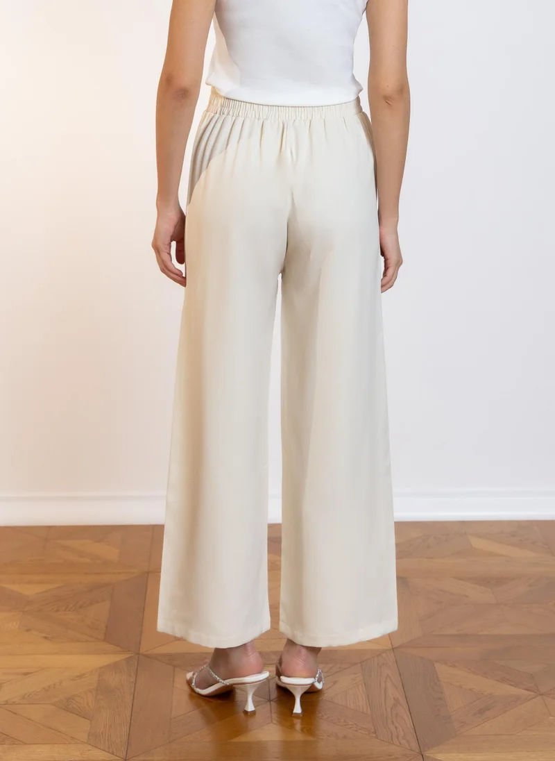 SHAPES WIDE LEG TROUSERS WITH BOW TIE