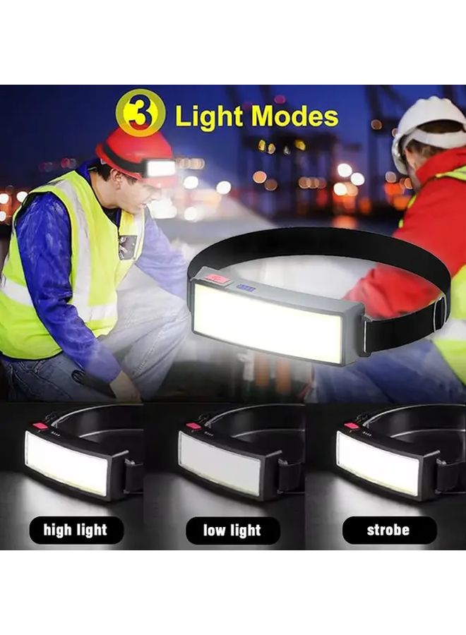 مصباح رأس قابل لإعادة الشحن عبر USB 2 قطعة، إضاءة أمامية عالية السطوع بتقنية LED للتخييم والعمل والطوارئ - Image 4