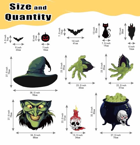 HEIPINIUYE Halloween Witch Trunk or Treat Car Decorations Kit Halloween Trunk or Treat Decorations for SUV Car Garage Door Entryway Archway Witch Party Decorations - Image 3
