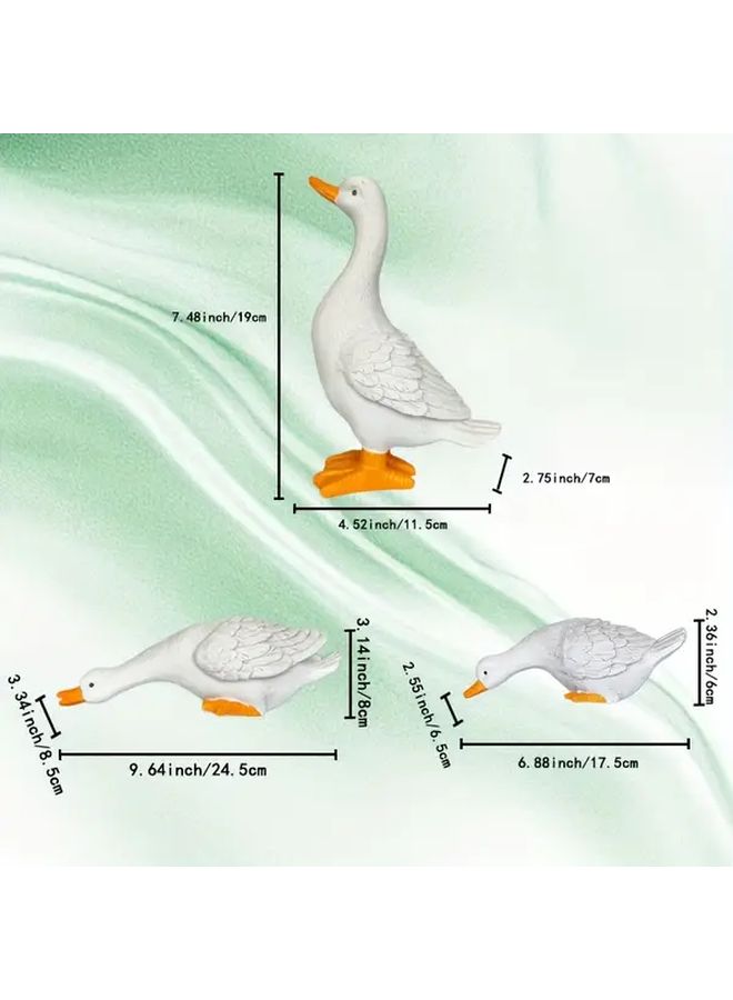 Duck Family Resin Statue 3pcs Gardening Lawn Pond Decor - Image 4